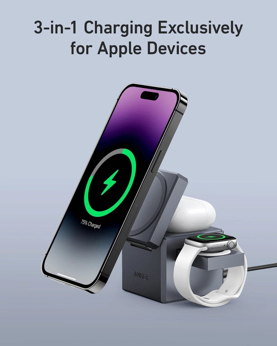 MagSafe bezdrátová nabíječka Anker 3in1 Cube MagGo - náhled 5