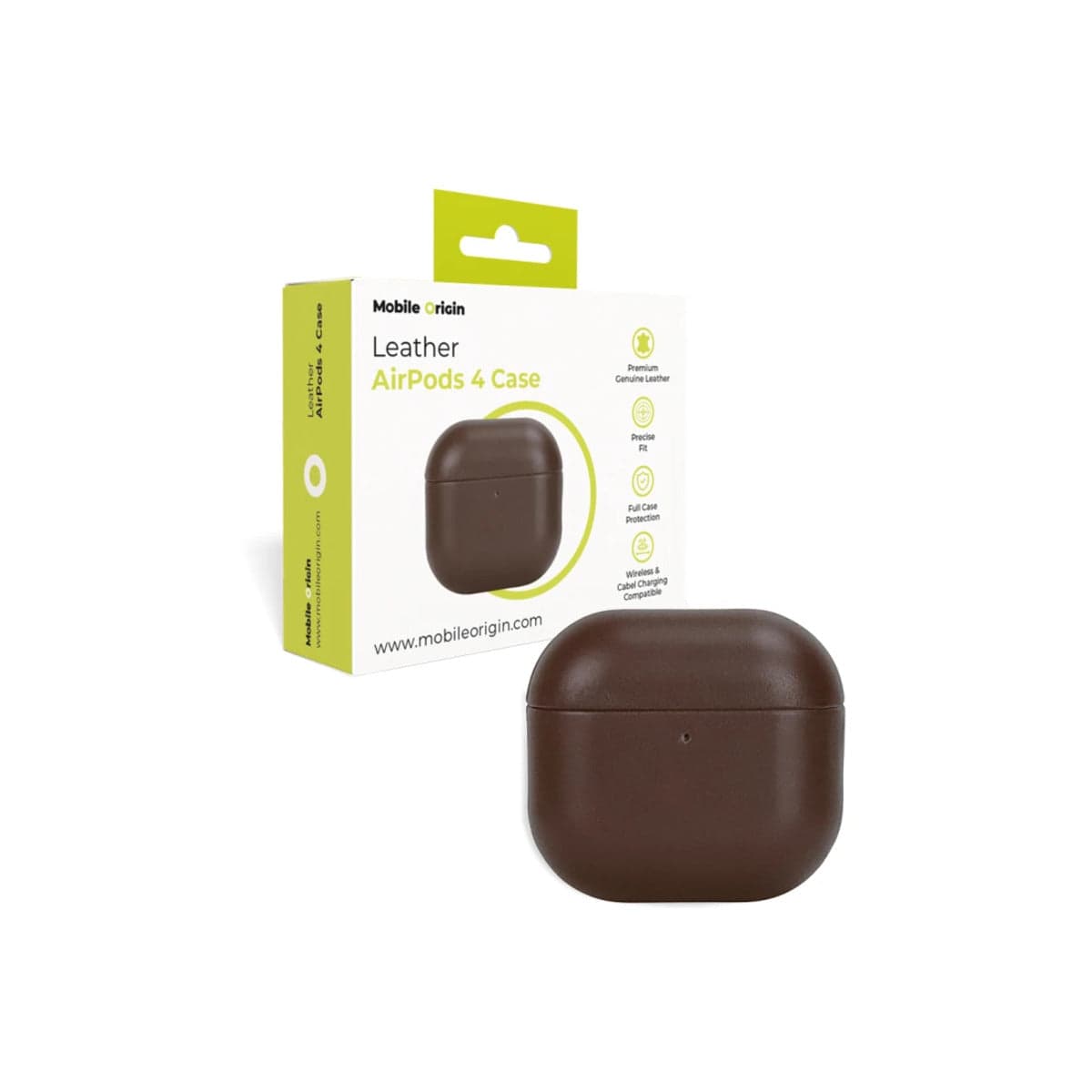 Kožené pouzdro pro AirPods 4 Mobile Origin Leather Case - hnědé - náhled 3