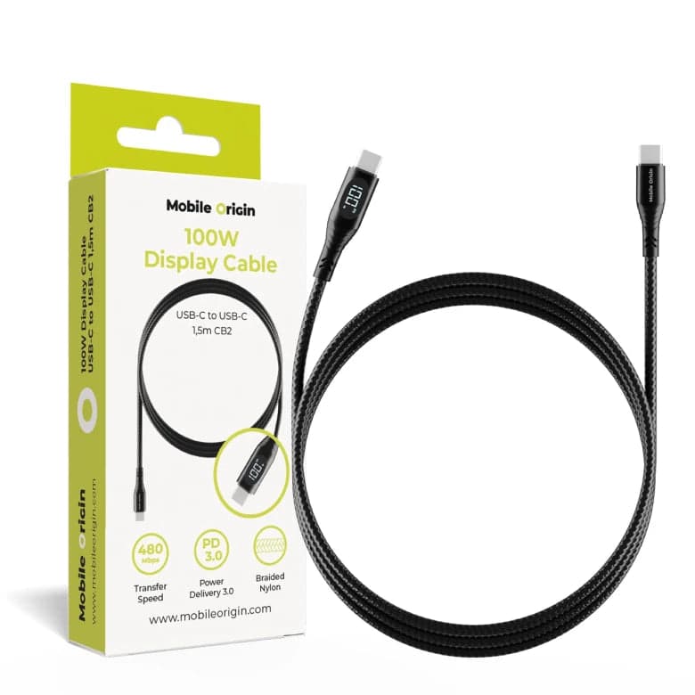 Kabel Mobile Origin 100W Display Cable USB-C na USB-C 1,5 m - náhled 3