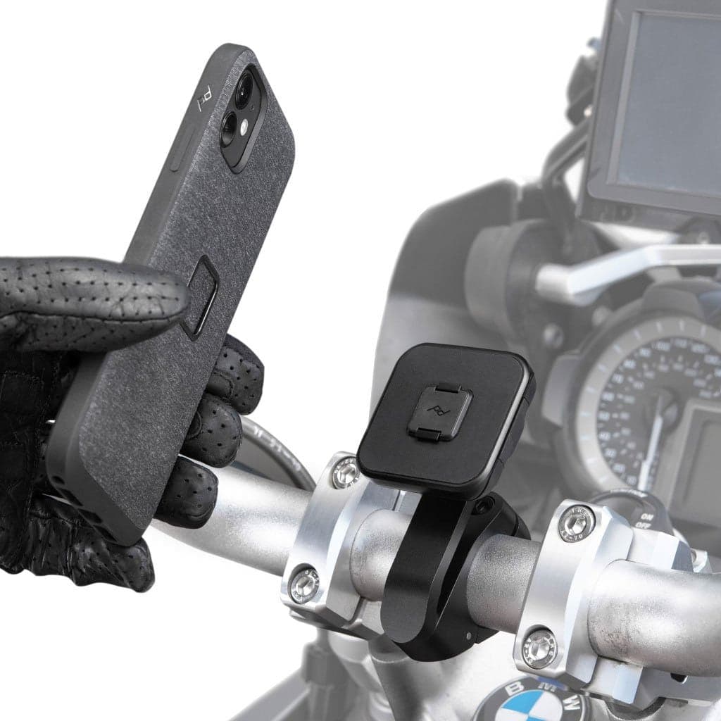 Držák telefonu s pojistkou a nabíjením Peak Design Mobile Motorcycle Mount Bar Mount - černý - náhled 5