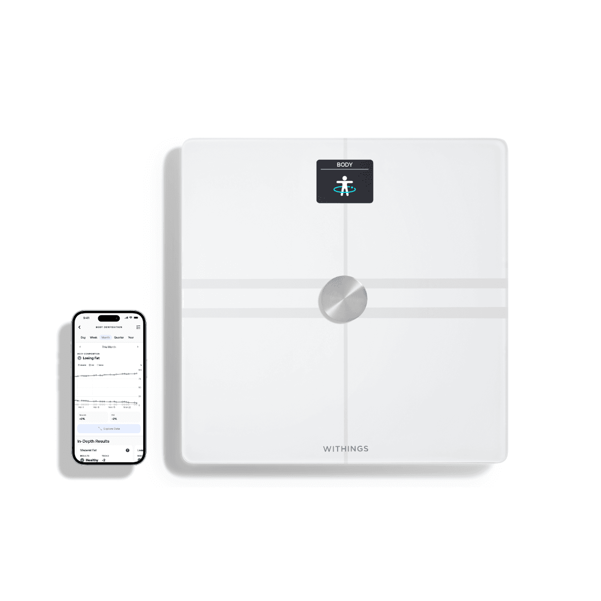 Chytrá Wi-Fi váha pro kompletní tělesnou analýzu Withings Body Comp - bílá - náhled 4