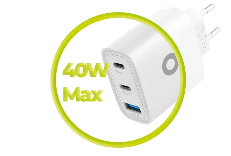 40W adaptér Mobile Origin GaN Fast Charger MO19 – bílý - náhled 3