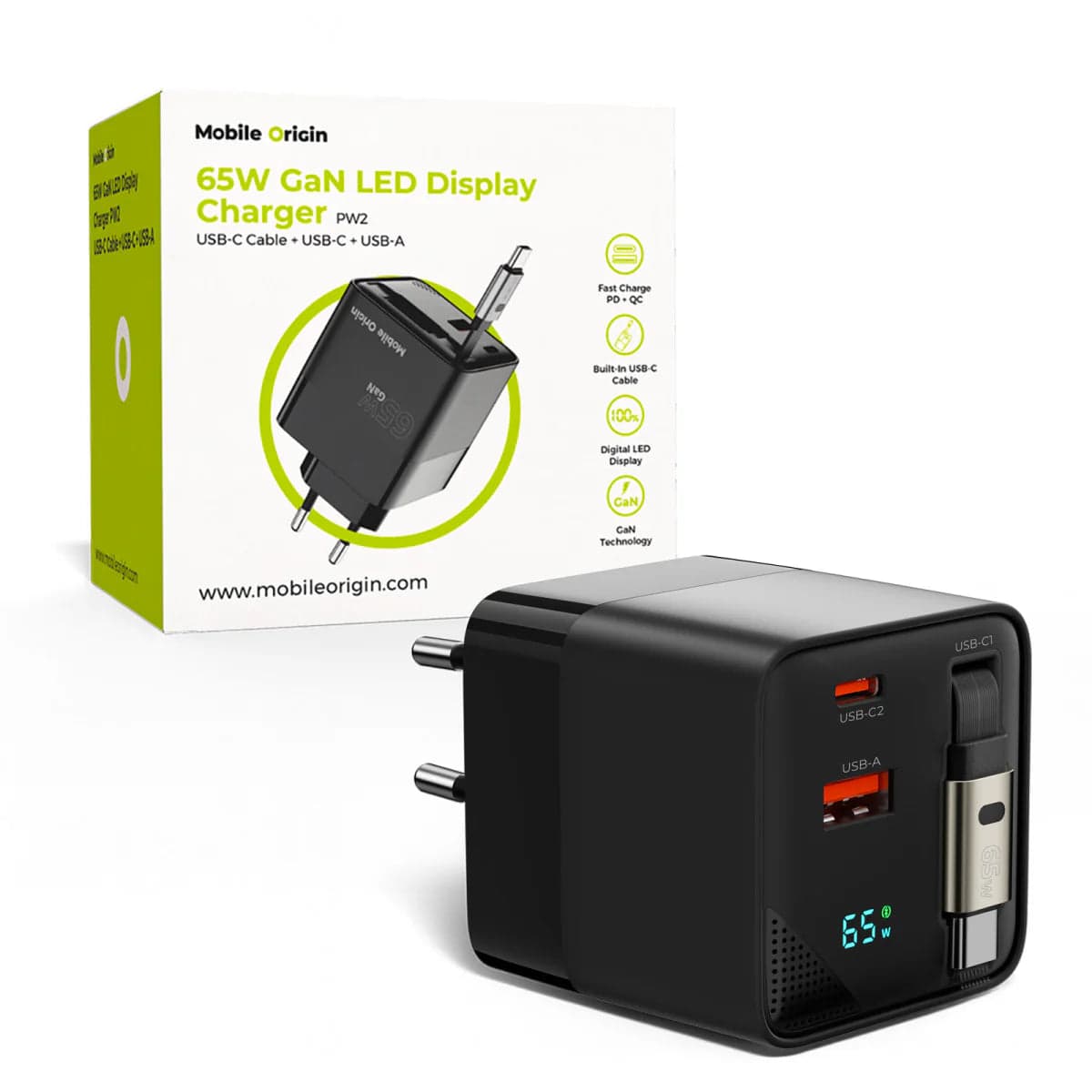 65W rychlonabíječka GaN Mobile Origin PW2 - náhled 3