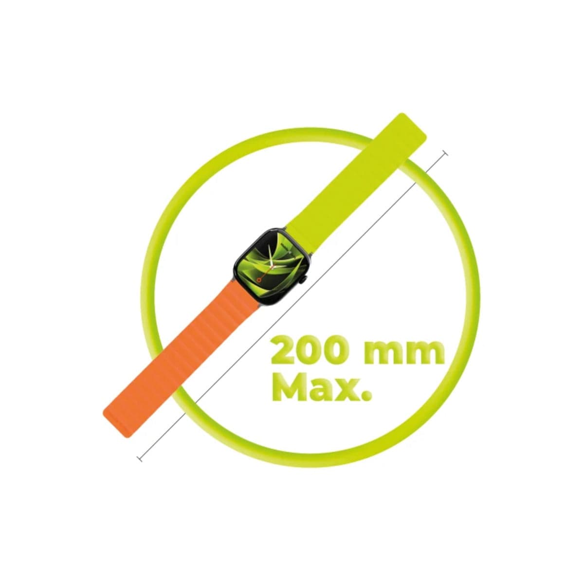 Řemínek pro Apple Watch 42/44/45/49 mm Mobile Magnetic Strap II - oranžový/zelený - náhled 5