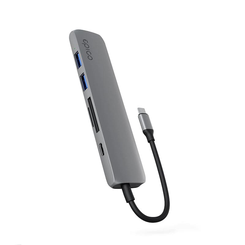 Hliníkový USB-C hub 7v1 Epico s podporou 8K - vesmírně šedý