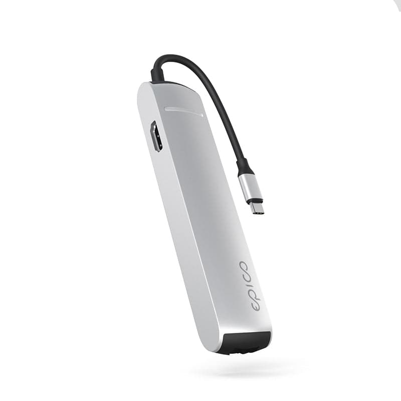 Hliníkový USB-C hub 6v1 Epico s podporou 8K - stříbrný - náhled 2