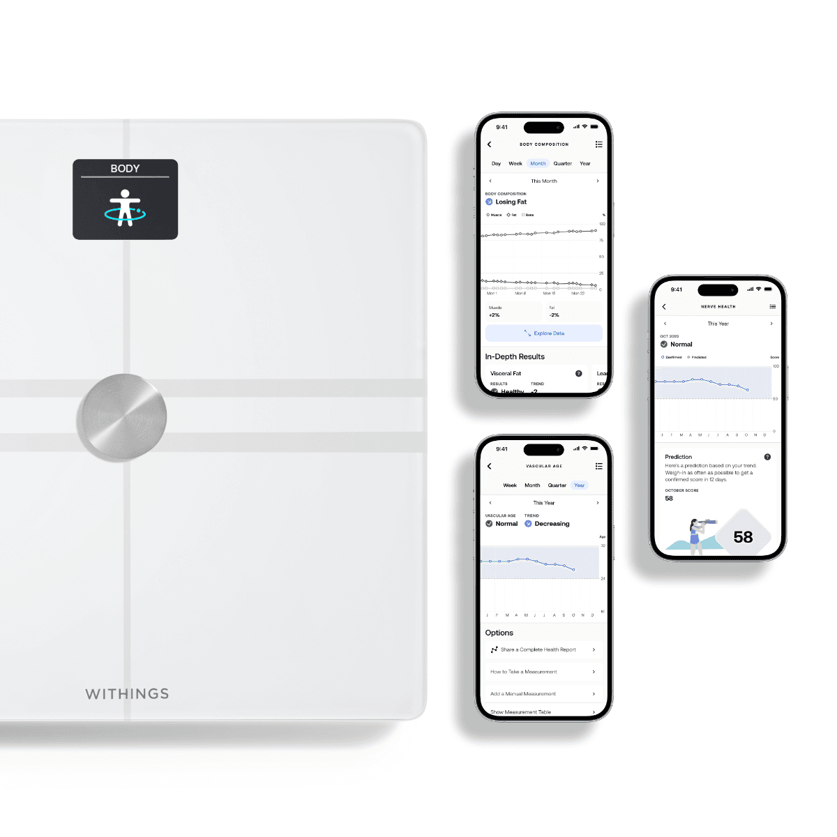 Chytrá Wi-Fi váha pro kompletní tělesnou analýzu Withings Body Comp - bílá - náhled 2