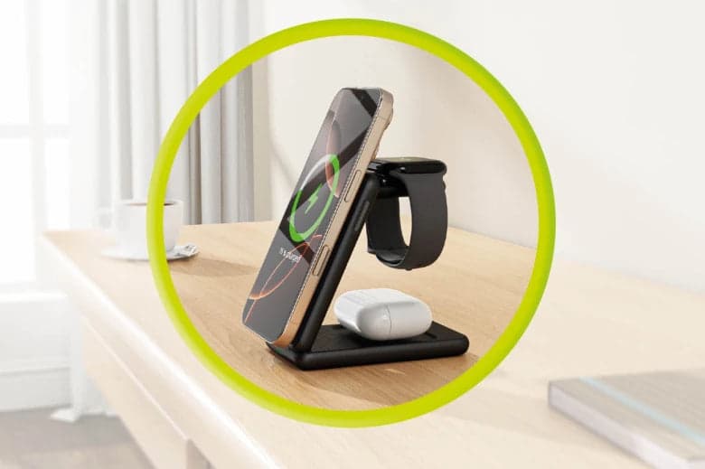 Bezdrátová nabíječka Mobile Origin 3in1 Foldable Qi2 Charger PW8 - černá - náhled 5