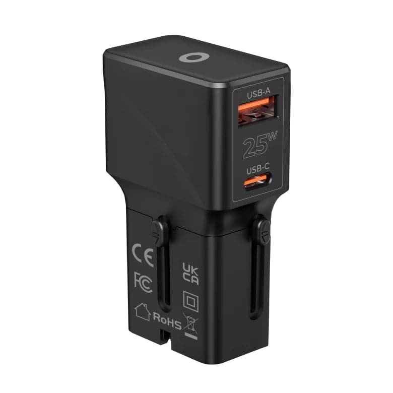 25W cestovní adaptér Mobile Origin Travel Adapter - černý - náhled 3