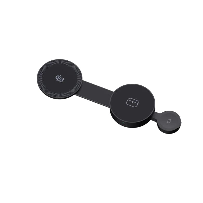 3v1 skládací magnetická nabíječka Qi2 25W Mobile Origin PW34 - černá - náhled 2