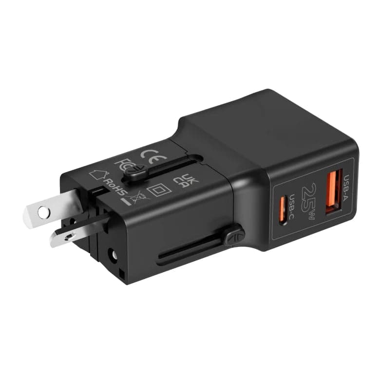 25W cestovní adaptér Mobile Origin Travel Adapter - černý - náhled 5