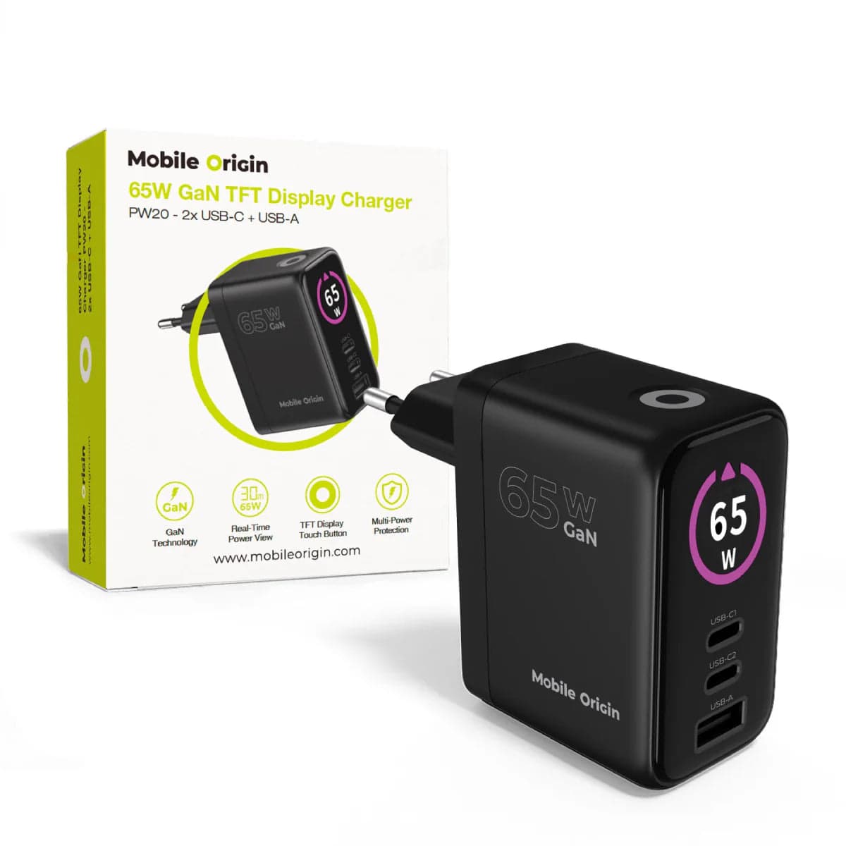 65W rychlonabíječka GaN Mobile Origin PW20 - náhled 4