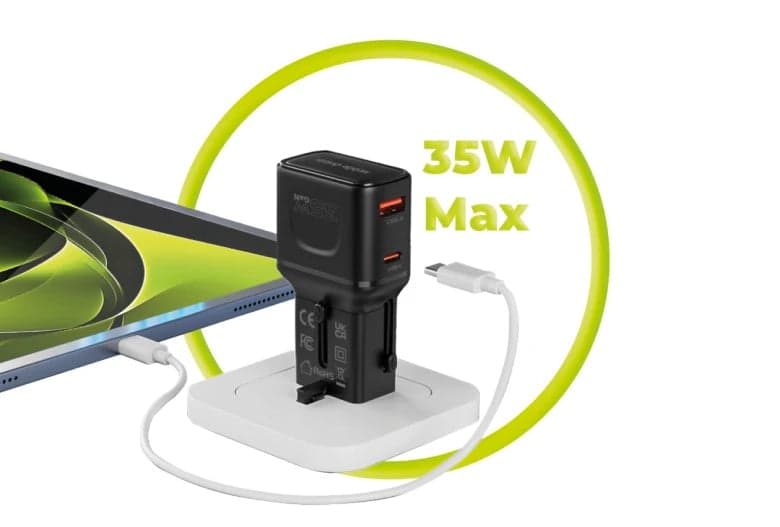 35W cestovní adaptér Mobile Origin PW25 - černý - náhled 4