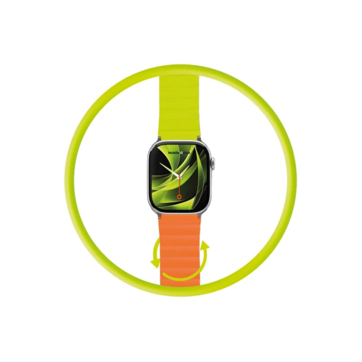 Řemínek pro Apple Watch 42/44/45/49 mm Mobile Magnetic Strap II - oranžový/zelený - náhled 3