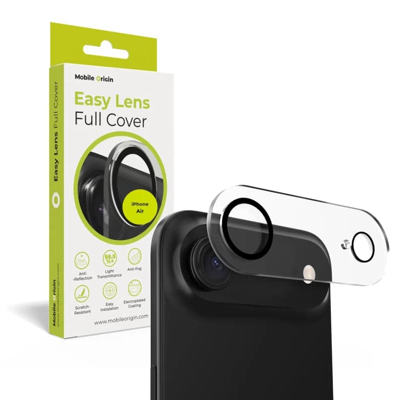 Sklo na fotoaparát pro iPhone Air Mobile Origin Easy Lens Full Cover - černé
