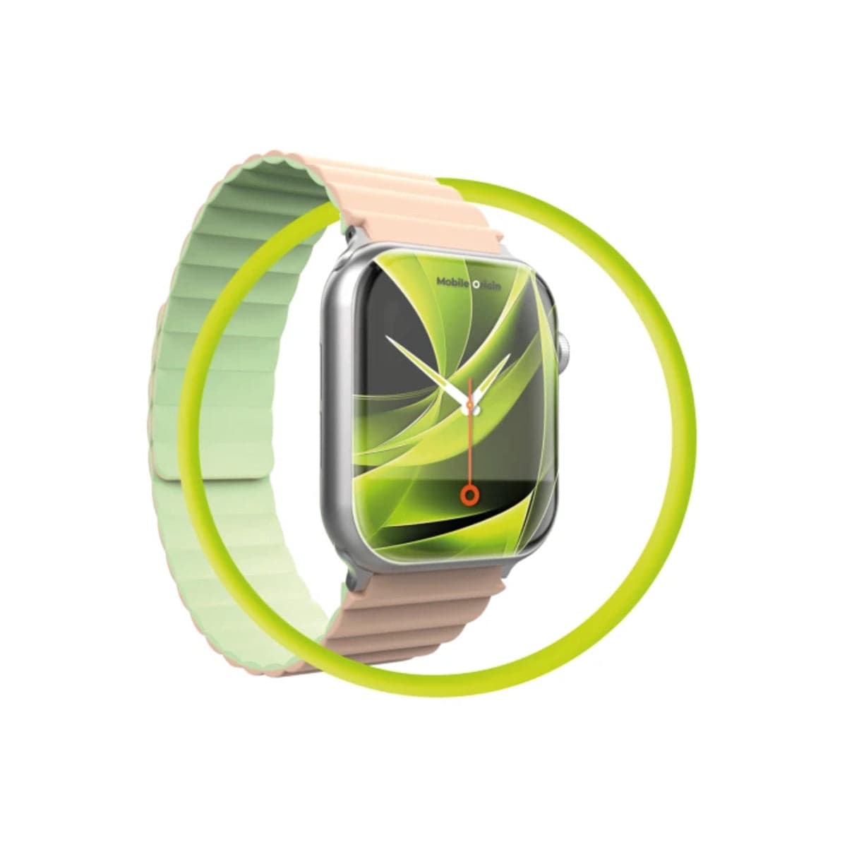 Řemínek pro Apple Watch 42/44/45/49 mm Mobile Magnetic Strap II - růžový/zelený - náhled 5
