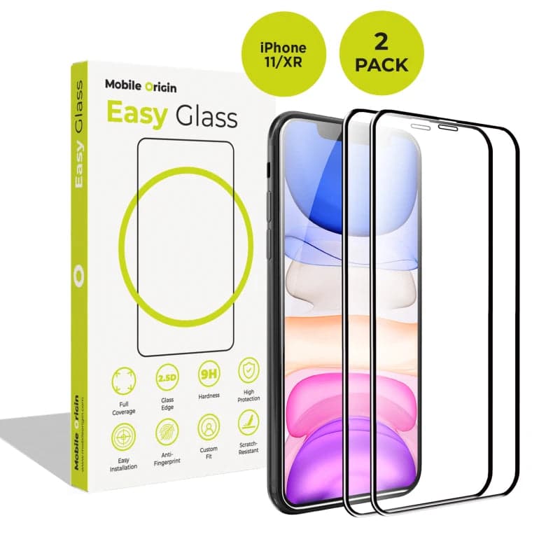 Ochranné sklo pro iPhone 11 / XR Mobile Origin EasyGlass - 2 ks