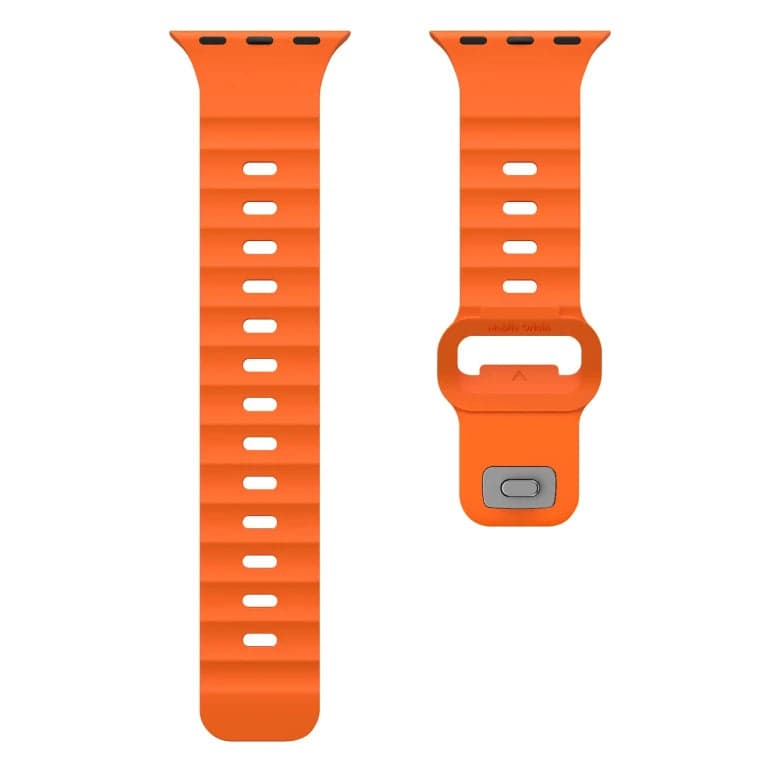 Řemínek pro Apple Watch 44/45/46/49 mm Mobile Origin FKM Strap s kovovým zapínáním - oranžový - náhled 3