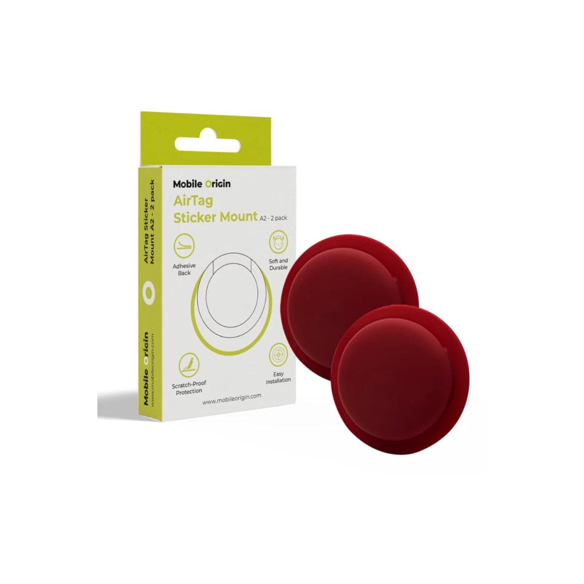 Samolepicí držák pro AirTag Mobile Origin Sticker Mount (2ks) - červený - náhled 3