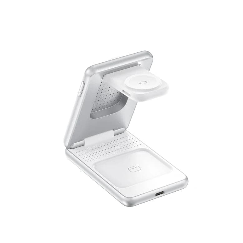 Bezdrátová nabíječka Mobile Origin 3in1 Foldable Qi2 Charger PW8 - stříbrná - náhled 3