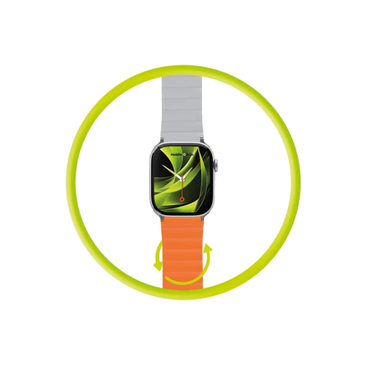 Řemínek pro Apple Watch 42/44/45/49 mm Mobile Magnetic Strap II - oranžový/šedý - náhled 4