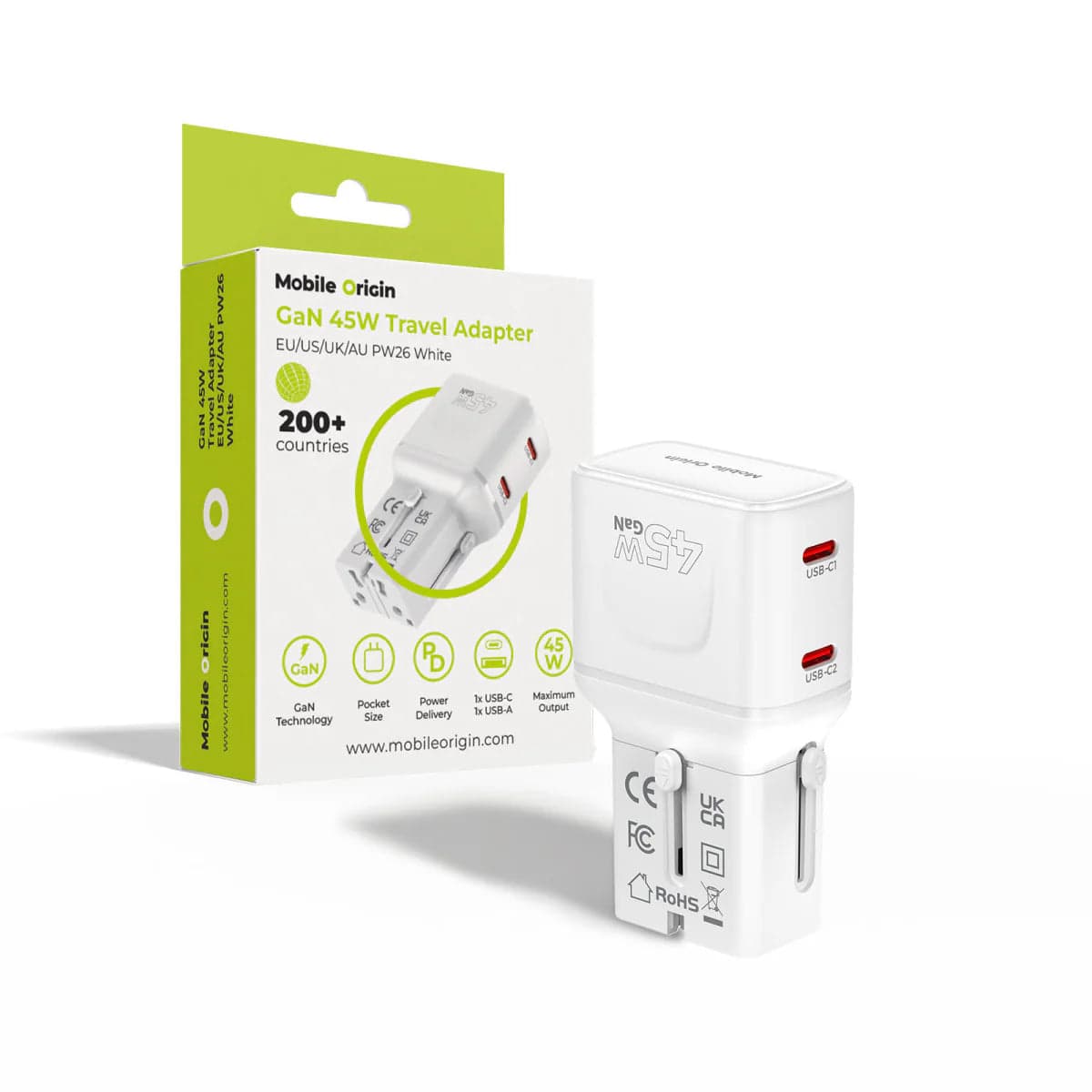 45W univerzální cestovní adaptér Mobile Origin Travel Adapter PW26 - náhled 4