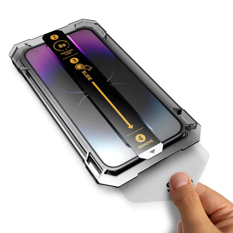 Ochranné sklo pro iPhone 14 Pro Mobile Origin Screen Guard s aplikátorem - náhled 4