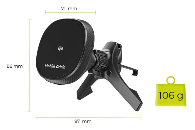Bezdrátová nabíječka do auta Mobile Origin Wireless Car Vent Qi2 Charger CA15 - náhled 2