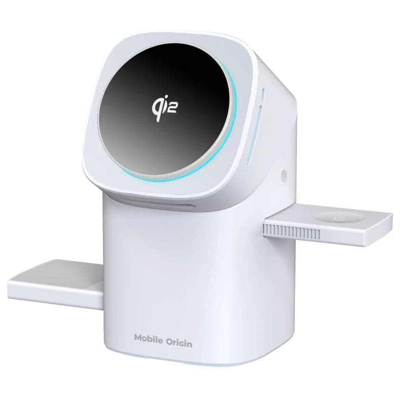 Bezdrátová nabíječka Mobile Origin 3in1 Wireless Charging Qi2 Station PW11 - bílá