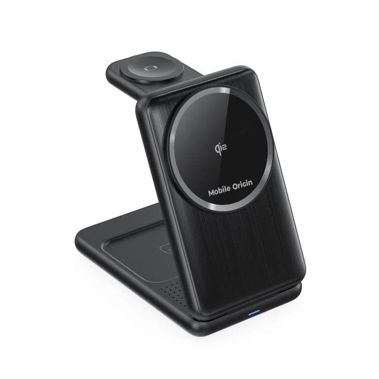 Bezdrátová nabíječka Mobile Origin 3in1 Foldable Qi2 Charger PW8 - černá