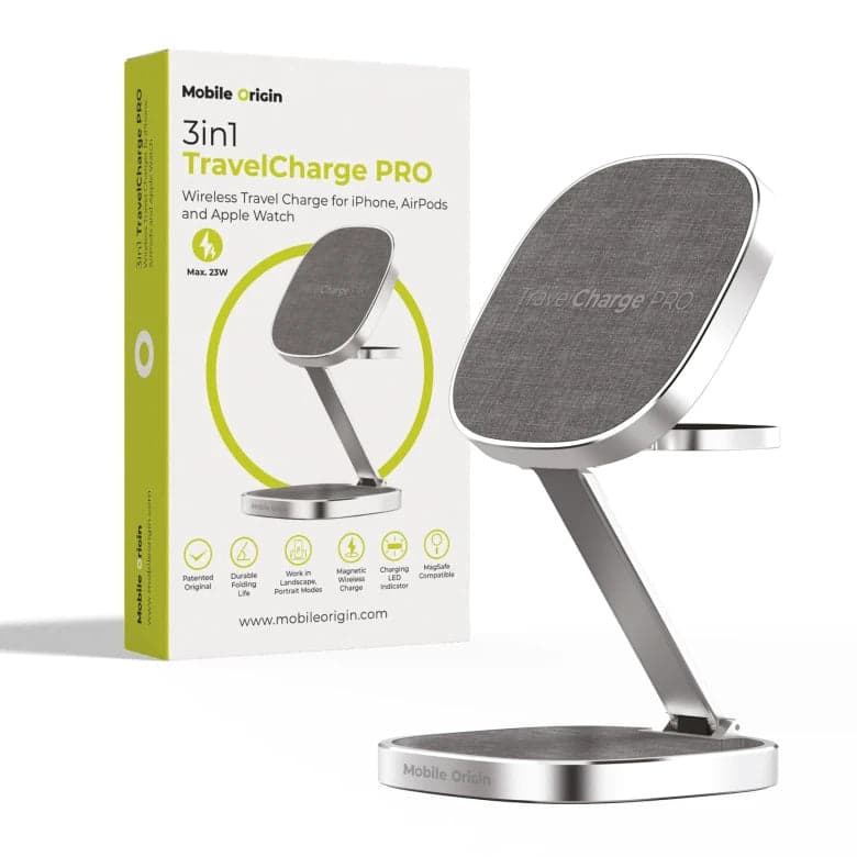 Cestovní bezdrátová nabíječka Mobile Origin TravelCharge PRO - stříbrná - náhled 3