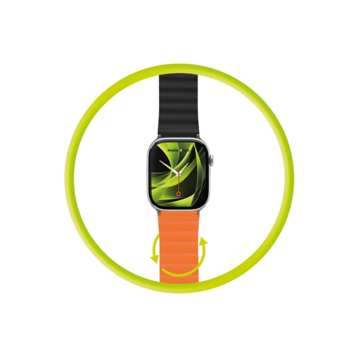 Řemínek pro Apple Watch 42/44/45/49 mm Mobile Magnetic Strap II - oranžový/černý - náhled 3