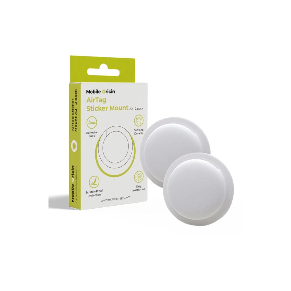 Samolepicí držák pro AirTag Mobile Origin Sticker Mount (2ks) - bílý - náhled 3