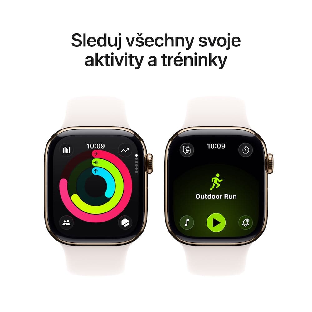 Apple Watch Series 11 GPS + Cellular 42mm zlaté titanové pouzdro se světle ruměným sportovním řemínkem - S/M - náhled 4