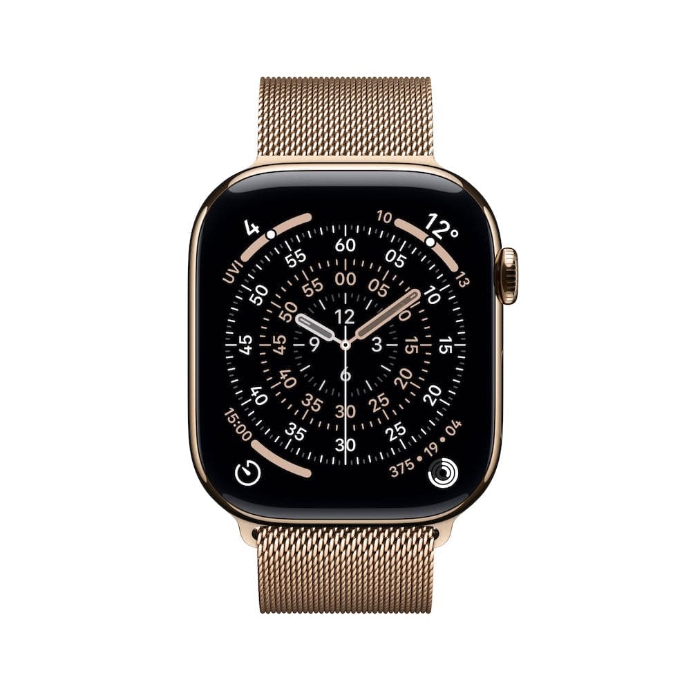 Apple Watch Series 11 GPS + Cellular 42mm zlaté titanové pouzdro se zlatým milánským tahem (otevřený) - náhled 2
