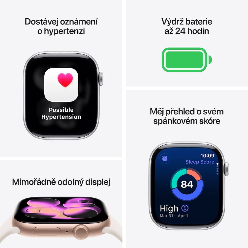 Apple Watch Series 11 GPS + Cellular 42mm zlaté titanové pouzdro se zlatým milánským tahem (otevřený) - náhled 3