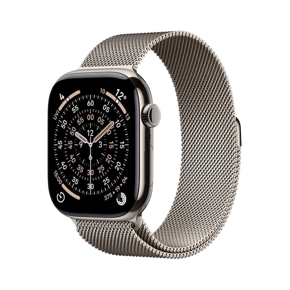 Apple Watch Series 11 GPS + Cellular 42mm přírodní titanové pouzdro s přírodně titanovým milánským tahem