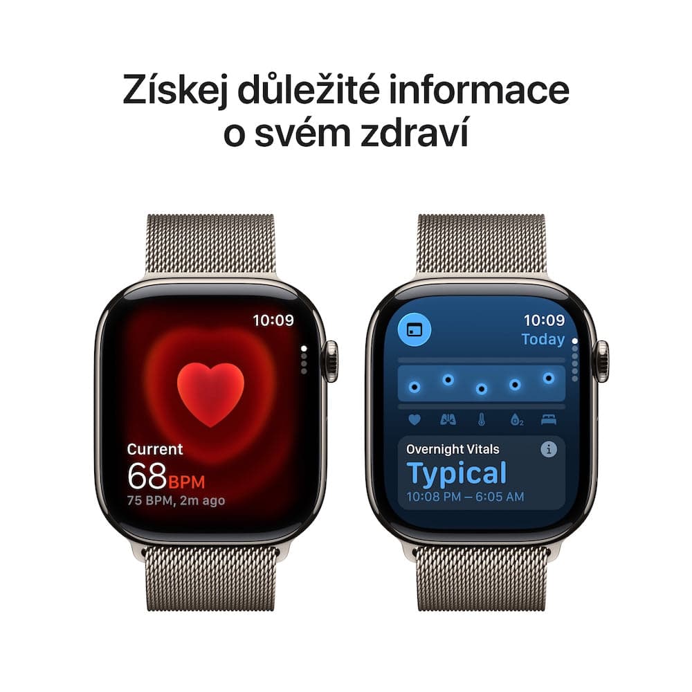 Apple Watch Series 11 GPS + Cellular 46mm přírodní titanové pouzdro s přírodně titanovým milánským tahem - M/L - náhled 5