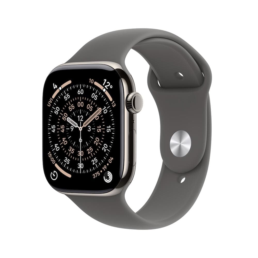 Apple Watch Series 11 GPS + Cellular 42mm přírodní titanové pouzdro se skálově šedým sportovním řemínkem - S/M