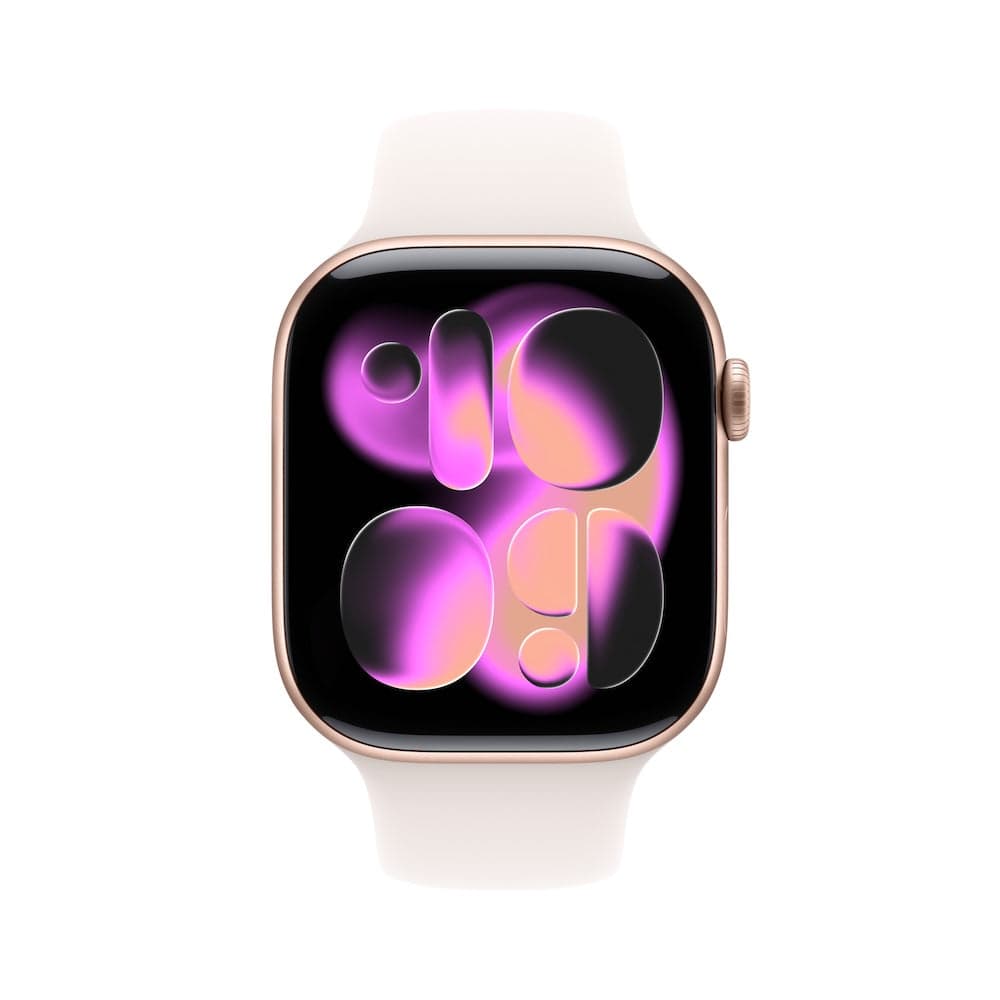 Apple Watch Series 11 GPS + Cellular 46mm zlaté titanové pouzdro se světle ruměným sportovním řemínkem - S/M - náhled 2