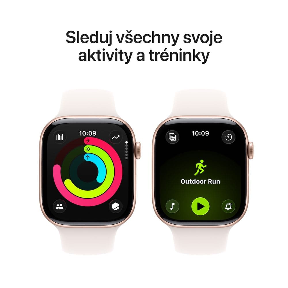 Apple Watch Series 11 GPS + Cellular 46mm zlaté titanové pouzdro se světle ruměným sportovním řemínkem - S/M - náhled 4
