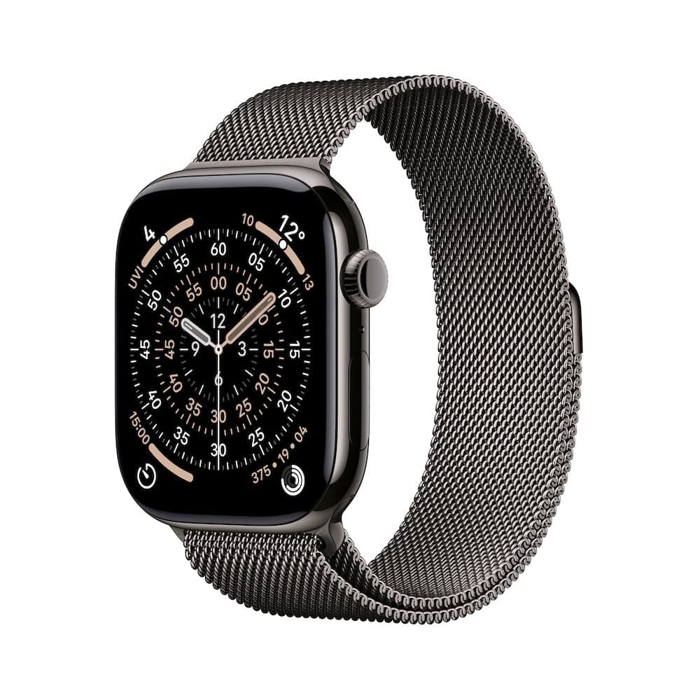 Apple Watch Series 11 GPS + Cellular 42mm břidlicově šedé titanové pouzdro s břidlicově šedým milánským tahem