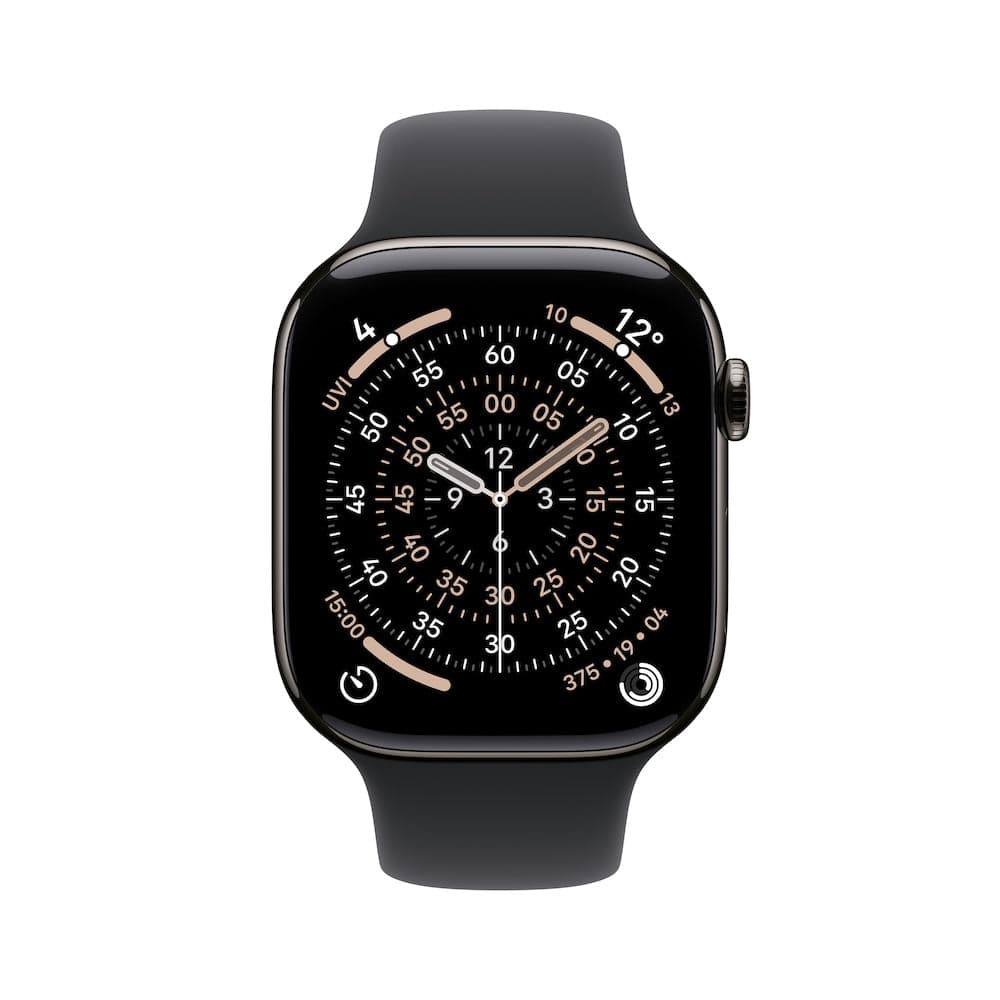 Apple Watch Series 11 GPS + Cellular 42mm břidlicově šedé titanové pouzdro s černým sportovním řemínkem - S/M - náhled 2