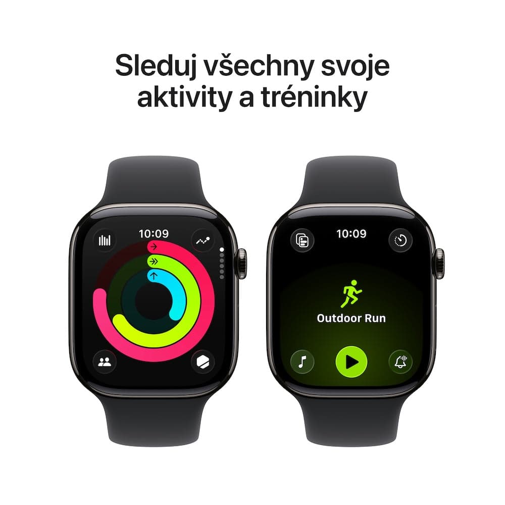 Apple Watch Series 11 GPS + Cellular 42mm břidlicově šedé titanové pouzdro s černým sportovním řemínkem - S/M - náhled 4