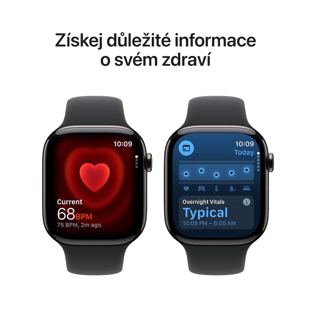 Apple Watch Series 11 GPS + Cellular 42mm břidlicově šedé titanové pouzdro s černým sportovním řemínkem - S/M - náhled 5
