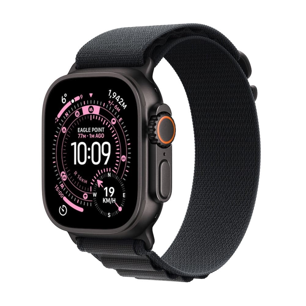 Apple Watch Ultra 3 GPS + Cellular 49mm černě titanové pouzdro s černým alpským tahem - S
