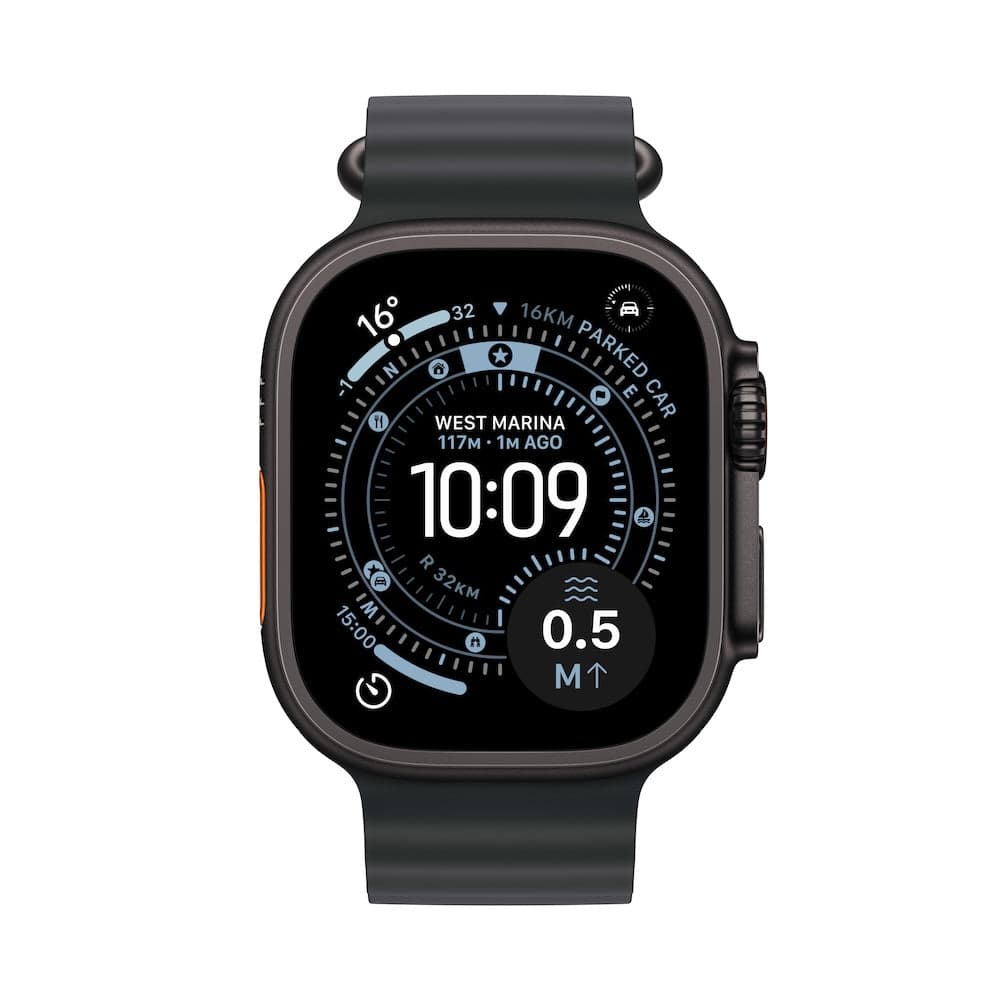 Apple Watch Ultra 3 GPS + Cellular 49mm černě titanové pouzdro s černým oceánským řemínkem - náhled 2