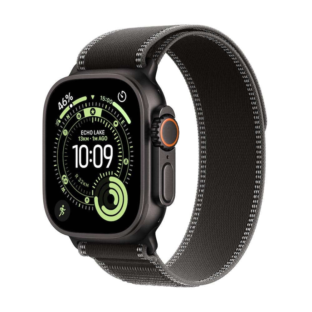 Apple Watch Ultra 3 GPS + Cellular 49mm černě titanové pouzdro s černě/ulovým trailovým tahem - S/M