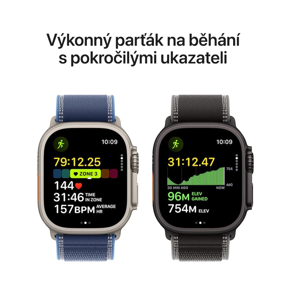 Apple Watch Ultra 3 GPS + Cellular 49mm přírodně titanové pouzdro se světle modrým alpským tahem - M - náhled 4