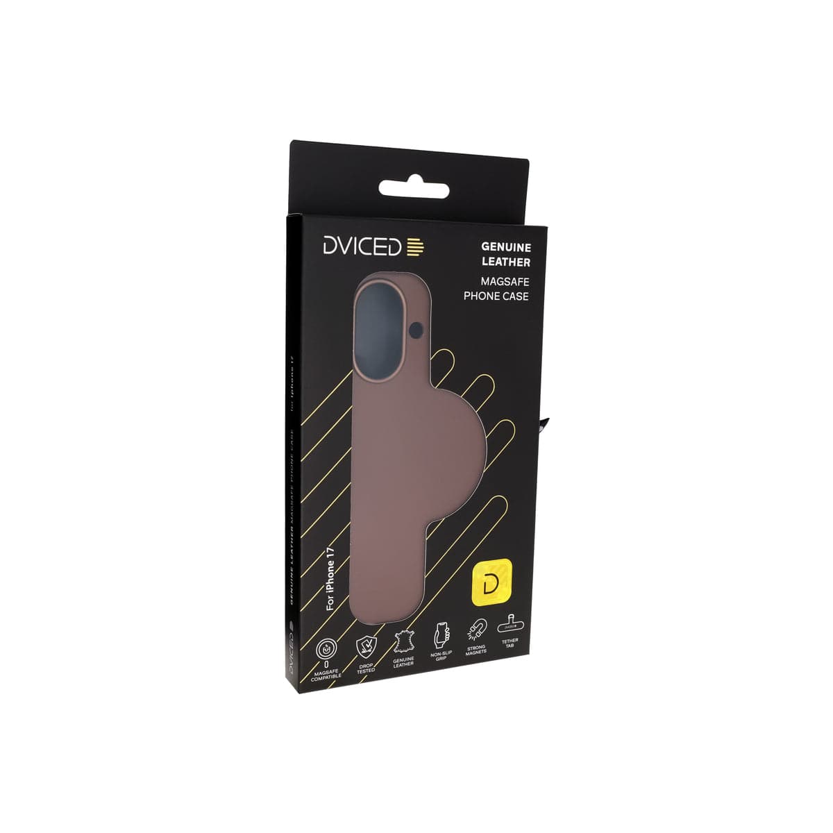 Kryt pro iPhone 17 Dviced Leather MagSafe Case – hnědý - náhled 4